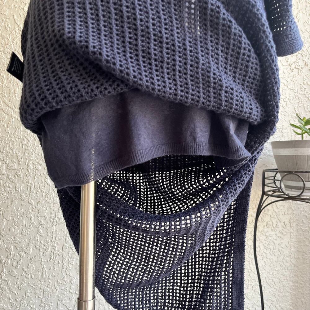 One Grey Day Knit Crochet Midi Skirt Tank Set Navy Small / Medium Beach Vacation - Picture 8 of 11